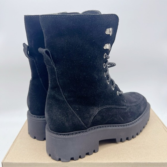 La Canadienne Nila Black Suede Waterproof Platform Lace Combat Ankle Boots US 9 - Picture 8 of 14